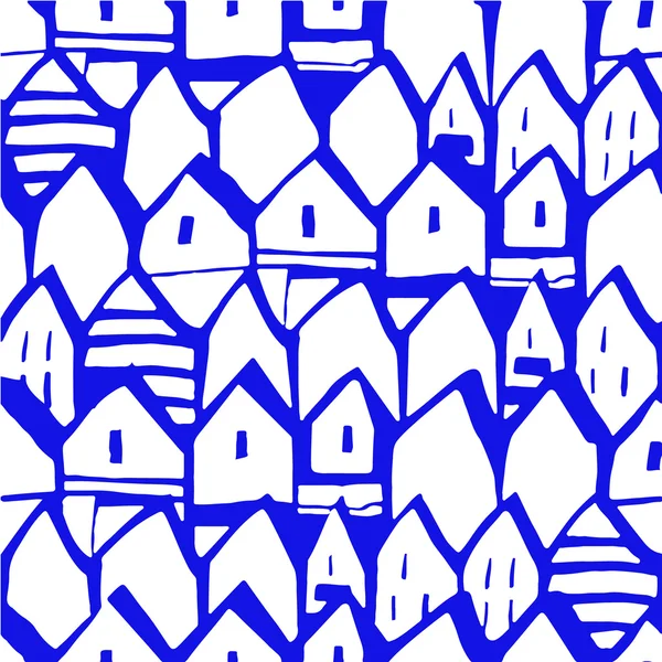 无缝矢量模式的房子 — 图库矢量图片