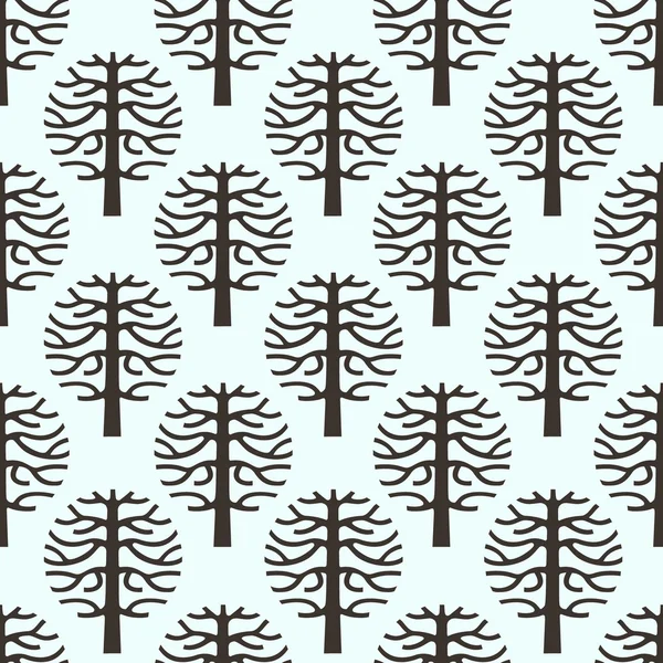 Seamless pattern with vector tree silhouette — Stock Vector