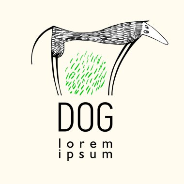 vektör çizim ile yüksek komik köpek