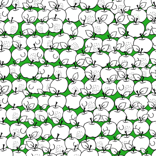 Nahtloses Vektormuster mit Äpfeln — Stockvektor
