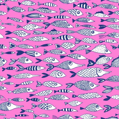 vektör seamless modeli ile balıkçı.