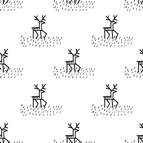 Vánoční jelenů. vzor bezešvé — Stockový vektor