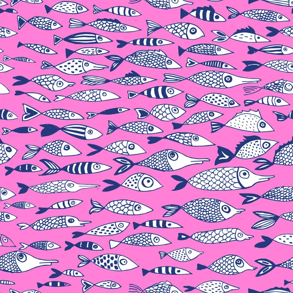 Векторный бесшовный рисунок с рыбами . — стоковый вектор