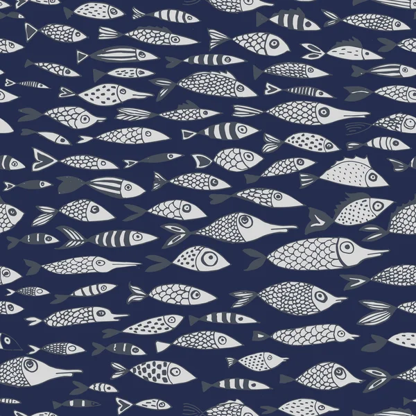 Modèle sans couture vectoriel avec des poissons . — Image vectorielle