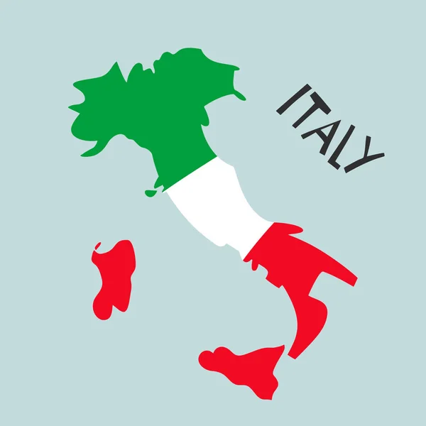 Vector Hand Drawn Stylized Map Italy Flag Travel Illustration Italian — Stock Vector