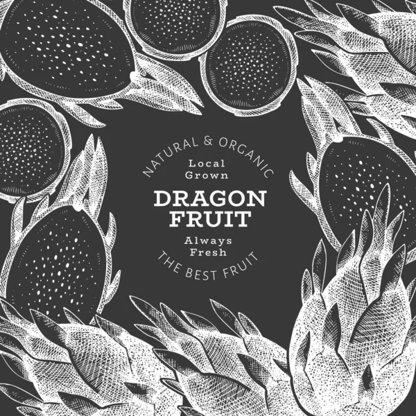 Modèle Dessiné Main Fruit Dragon Illustration Vectorielle Des Aliments Frais — Image vectorielle