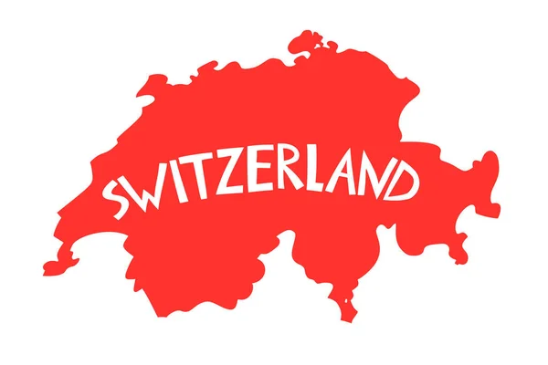 Vektor Handgezeichnete Stilisierte Landkarte Der Schweiz Reiseillustration Geographische Illustration Europa — Stockvektor