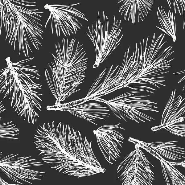 Modèle Sans Couture Vectoriel Dessiné Main Noël Illustration Botanique Style — Image vectorielle