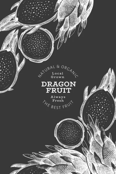 Modèle Dessiné Main Fruit Dragon Illustration Vectorielle Des Aliments Frais — Image vectorielle