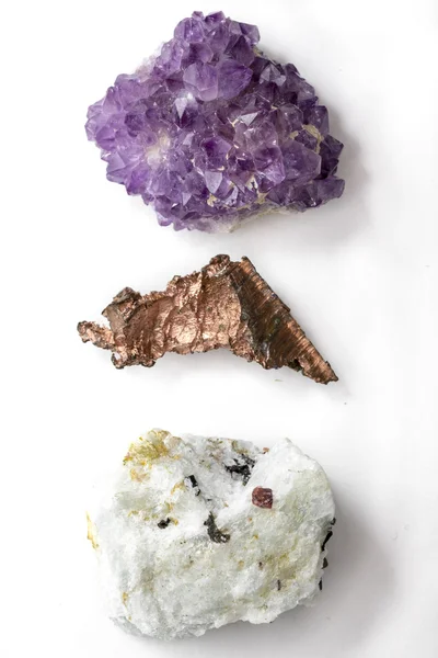 Pemandangan Amethyst, Zircon, pipih bebatuan tembaga — Stok Foto