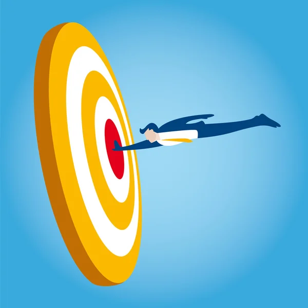 Businessman hits the target — Stock Vector