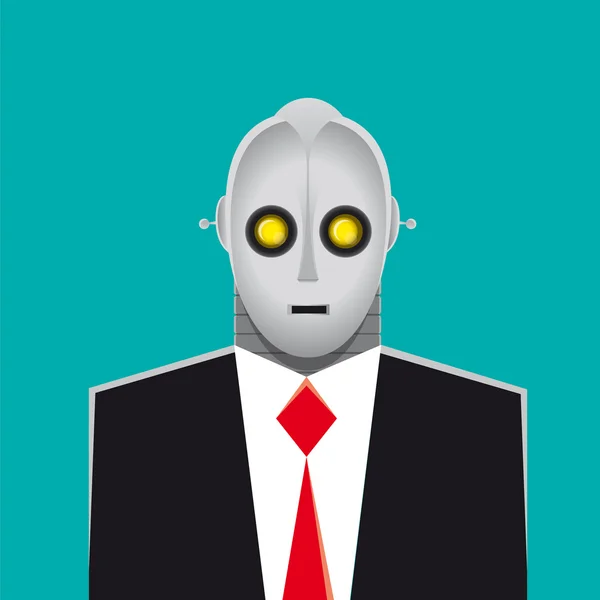 Ρομπότ επιχειρηματίας κοστούμι και γραβάτα — Διανυσματικό Αρχείο