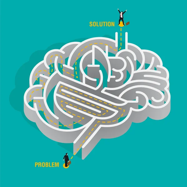 Laberinto cerebral - resolución de problemas Ilustración De Stock