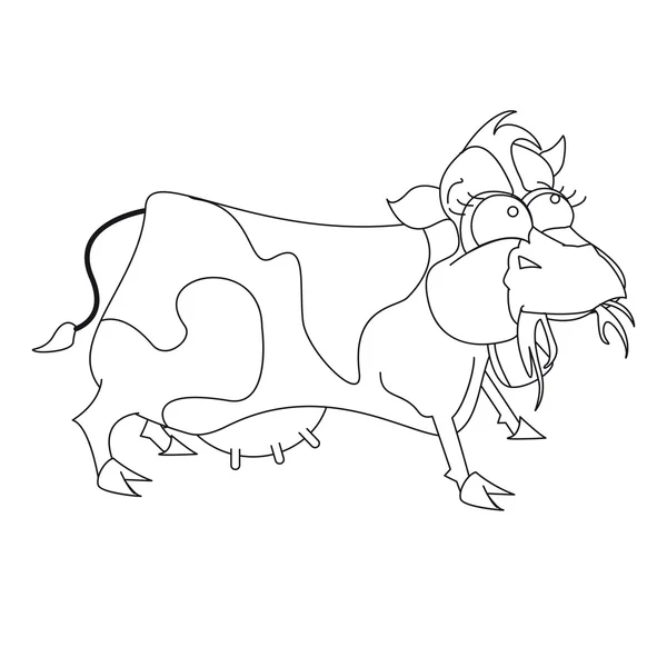 Корова для розмальовки сторінки книги — стоковий вектор