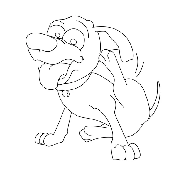 Perro para colorear página del libro Vector De Stock