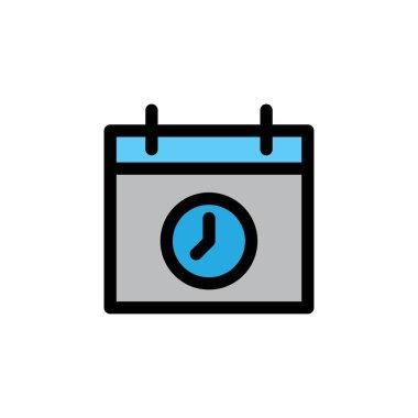 Bitiş çizgisi Simge ile dolu. Beyaz arkaplanda takvim ve tarih vektör illüstrasyonu