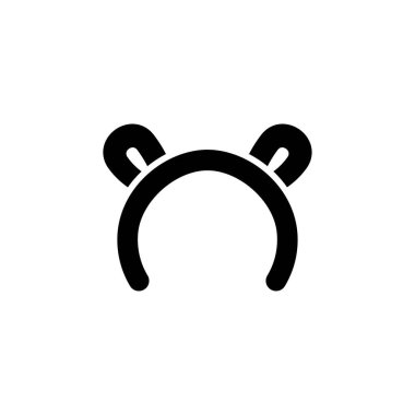 Ayı kulakları sağlam beyaz arkaplan üzerinde Icon.karnaval ve araç vektör ilüstrasyonu