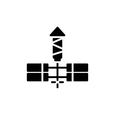 Beyaz arkaplanda kestane fişeği katı ikon.karnaval ve araç vektör çizimi