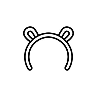 Ayı kulakları beyaz arkaplanda simge. Karnaval ve araç vektör çizimi