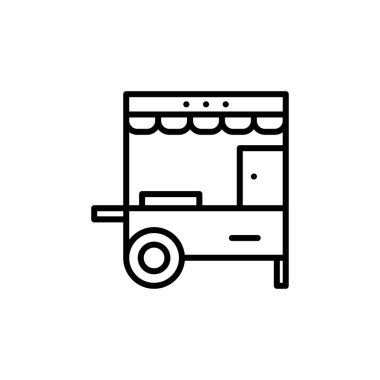 kiosk outline Icon.karnaval ve beyaz arkaplan üzerinde araç vektör illüstrasyonu