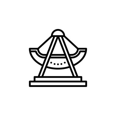 Beyaz arkaplanda korsan gemisi ana hatları Icon.karnaval ve araç vektör çizimi