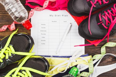 Spor giyim, Ayakkabı, diyet planı ve teyp ölçme 