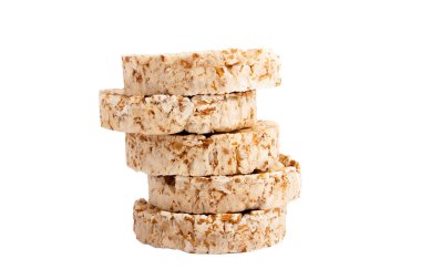 Susamlı ve farklı tohumlu el yapımı yulaf kurabiyeleri, beyaz üzerine izole edilmiş.