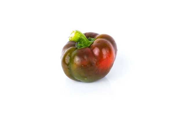 Rode Rauwe Paprika Witte Glanzende Achtergrond — Stockfoto