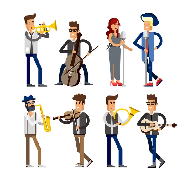 Musiciens gens Set — Image vectorielle