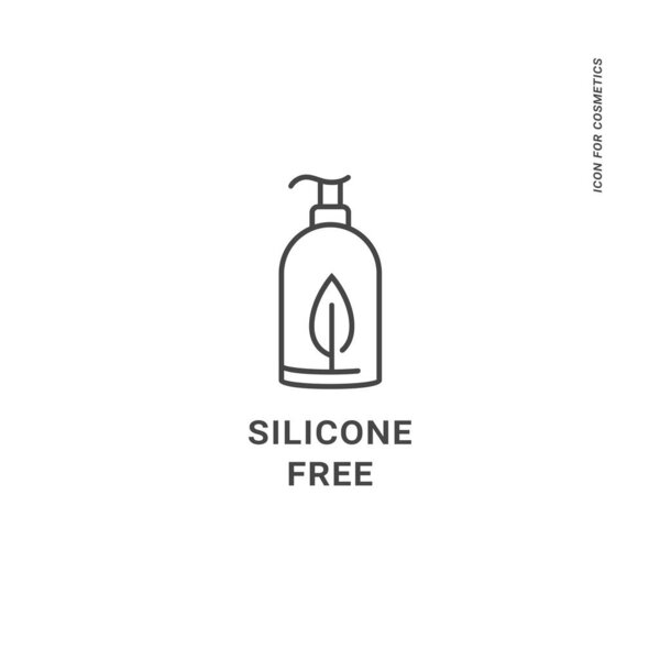 Vector logo, badge or icon for natural and organic products. Eco safe sign design. Silicone free sign.