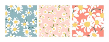 Vektör çizimi, lloral soyut ve pürüzsüz desenler oluşturdu. Kağıt, kapak, kumaş, iç dekorasyon için vektör tasarımı