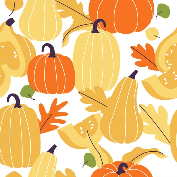 Vector Illustration Autumn Mood Seamless Pattern Fall Season Items Background — Stock Vector
