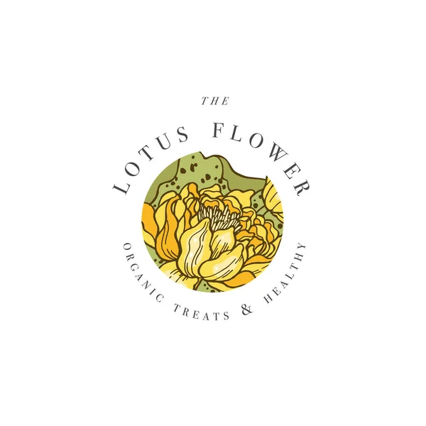 Dessin Main Vectoriel Lotus Fleurs Logo Illustration Une Couronne Florale — Image vectorielle