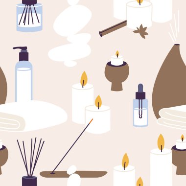 Spa ve sağlık prosedürü için organik ve doğal ürünlerle kusursuz bir model. Aroma çubukları ve esans yağı ve bitkisel losyonla mumlar..