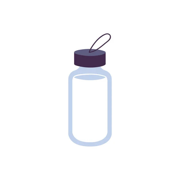 Beyaz arka planda izole edilmiş su için yeniden kullanılabilir bir şişe. Çevre dostu paket. — Stok Vektör