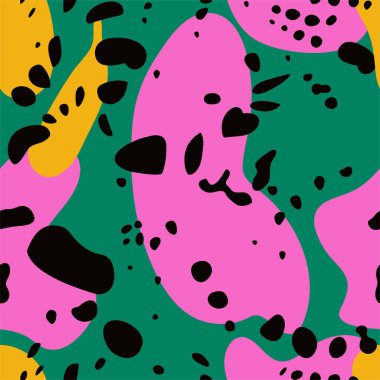 Vektör hayvanlar baskı. Tekstil, ambalaj, web sayfası arka plan için leopar dikişsiz desen