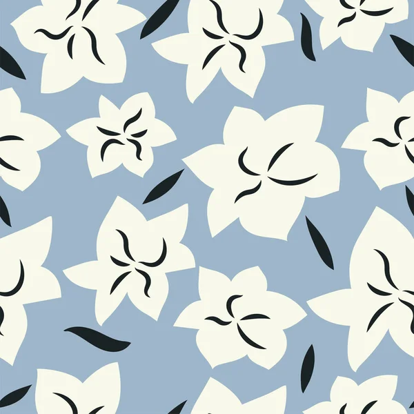 ベクターイラストのシームレスな花柄 化粧品包装の花の背景 — ストックベクタ