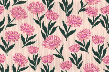 Pembe ve sarı çiçek deseni