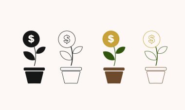 Para simgesi ayarlandı. vektör