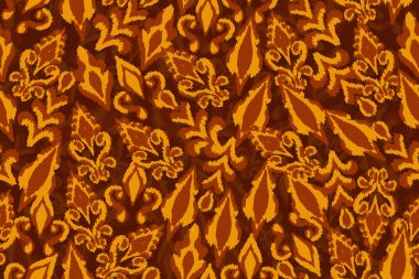 Elle çizilmiş yapraklarla kusursuz desen. vektör illüstrasyonu