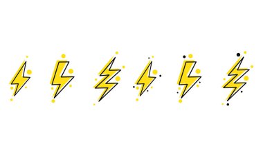 Şimşek simgesi vektör illüstrasyonu