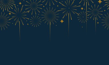 Yıldızlar, havai fişekler ve konfetilerle soyut bir arkaplan