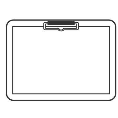 Stationery: Paper held down with a clipboard, horizontal
