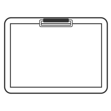 Stationery: Paper held down with a clipboard, horizontal
