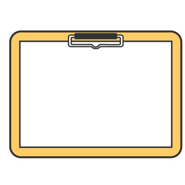 Stationery: Paper held down with a clipboard, horizontal