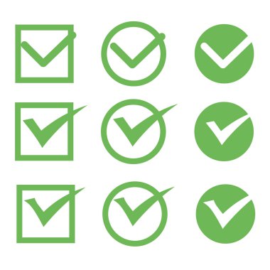 Simple check mark icon set