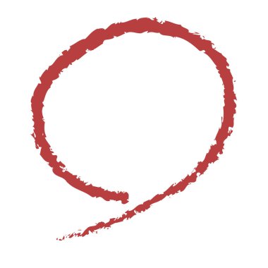 Kırmızı çizgili basit bir el çizimi çember.