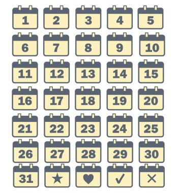 Basit ve şirin takvim illüstrasyonu