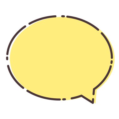 Basit turuncu konuşma balonu Çizgi film tarzı