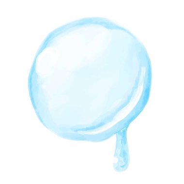 Damlayan su damlalarının suluboya çizimi